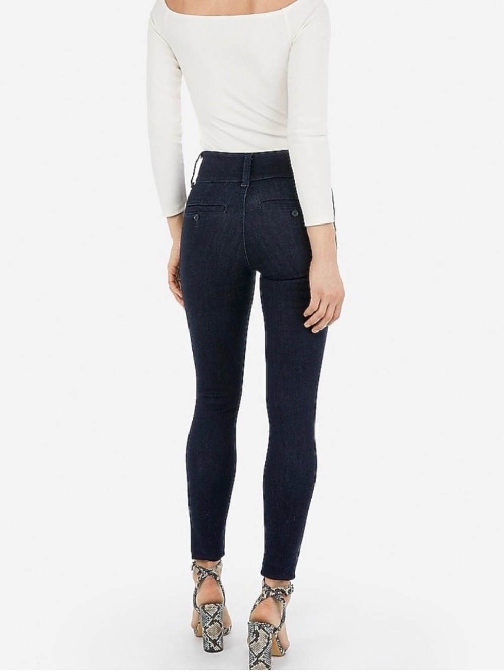 Express Dark Navy High-Rise Skinny Jeans
